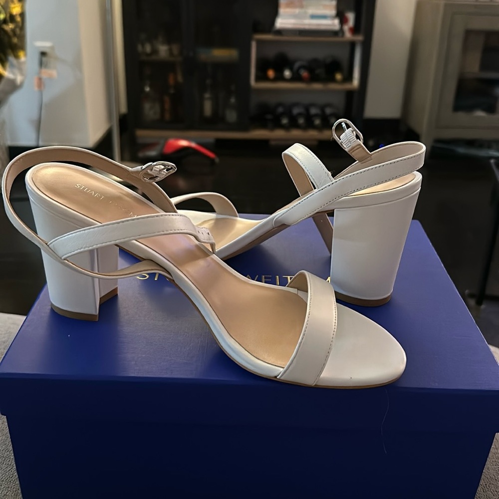Stuart Weitzman Tibby 75 Block Sandal
(White) 9.5